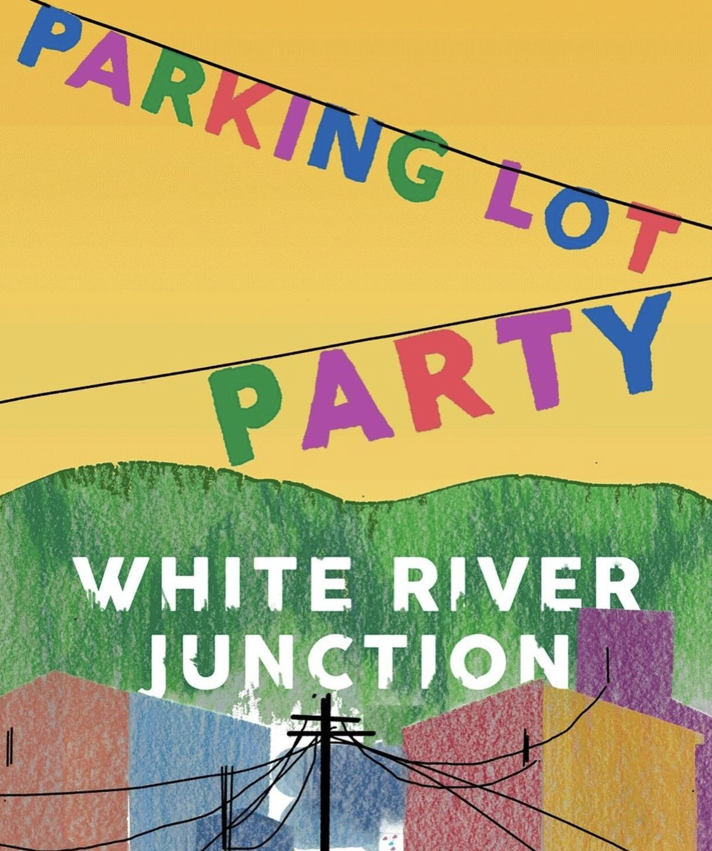 infographic that says parking lot party white river junction